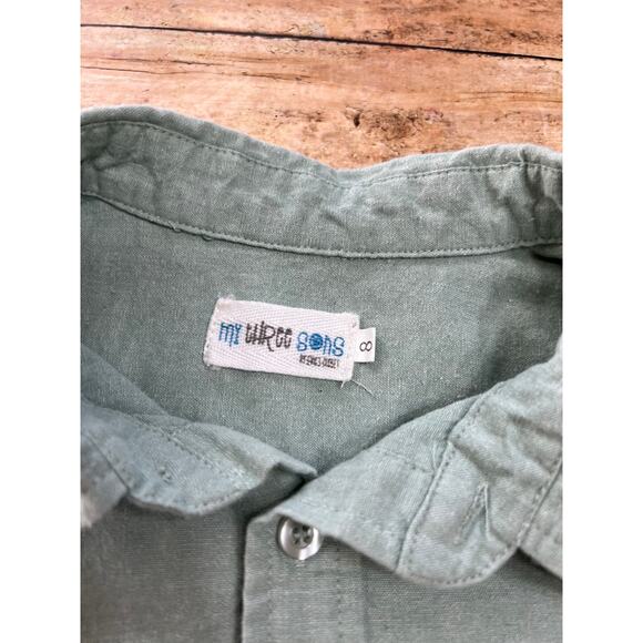 My Three Sons by Evie's Closet Sage Green Button Up Shirt 8y - Picture 2 of 4